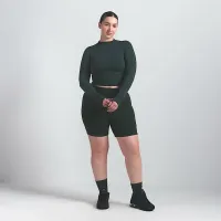 NikeSKIMS Vintage Seamless женская Mock-Neck Crop Top цвет зеленый