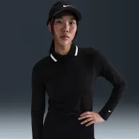 Nike Tour женская Dri-FIT UV Protection Long-Sleeve для гольфа Polo цвет черный