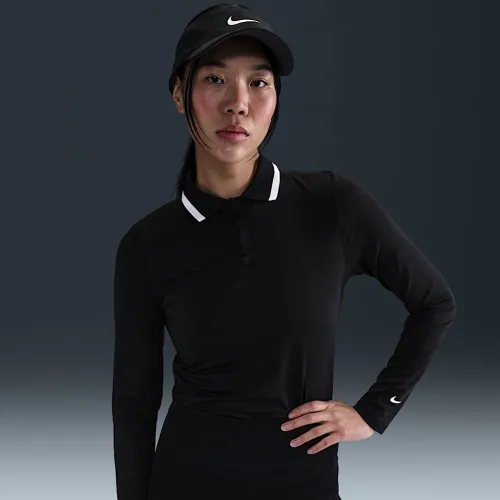Nike Tour женская Dri-FIT UV Protection Long-Sleeve для гольфа Polo цвет черный