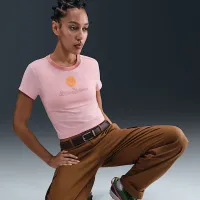Nike Sportswear Chill Knit жіноча Slim Cropped футболка Pink