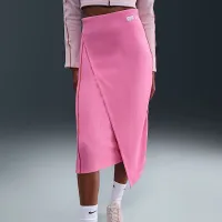 Nike Naomi Osaka женская С высокой Талией Ribbed Maxi юбка Pink