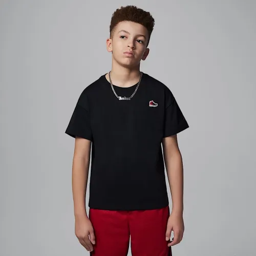 Nike Air Jordan 1 Big детские Patch футболка цвет черный