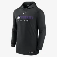 Colorado Rockies Authentic Collection мужские Nike Dri-FIT MLB Pullover Толстовка с капюшоном цвет черный