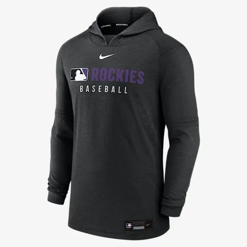 Colorado Rockies Authentic Collection мужские Nike Dri-FIT MLB Pullover Толстовка с капюшоном цвет черный