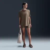 Nike One Relaxed жіноча Dri-FIT Short-Sleeve Top колір коричневий