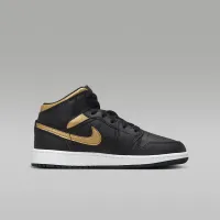 Nike Air Jordan 1 Mid Big детские Кроссовки цвет черный