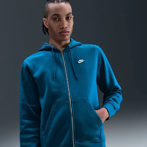 Nike Club мужские Full-Zip Fleece Толстовка с капюшоном синий