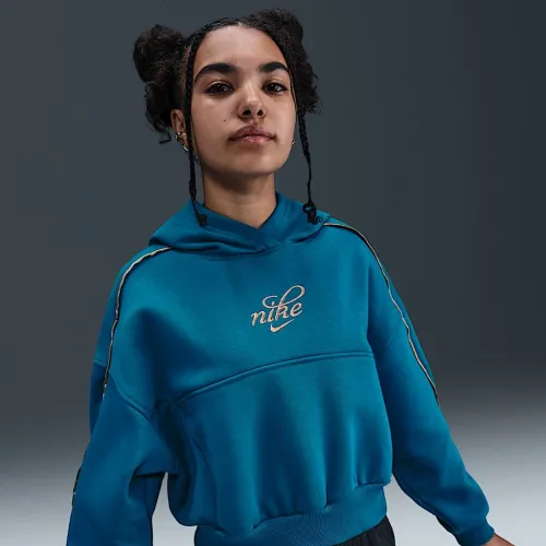 Nike Sportswear Club Fleece Big детские (Girls') Boxy Толстовка с капюшоном синий