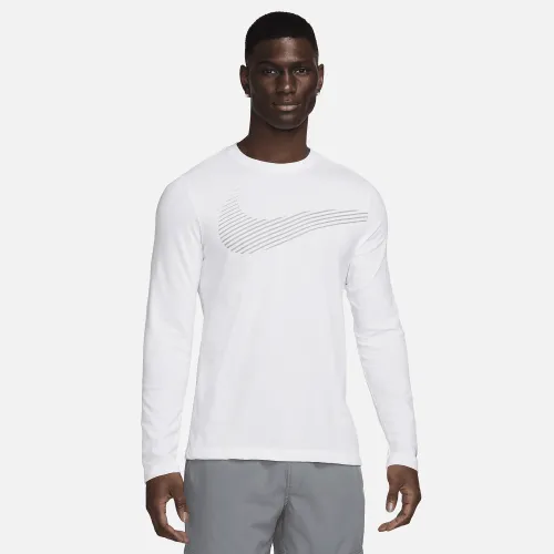 Nike чоловічі Dri-FIT Long-Sleeve Fitness футболка колір білий