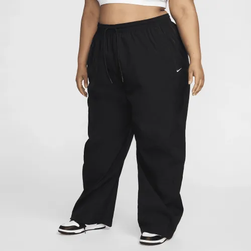 Nike Windrunner жіноча З високою талією Woven Open-Hem Pants (великі розміри) колір чорний