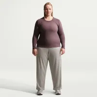 Nike Sportswear Chill Knit женская Tight Long-Sleeve Ribbed Top (большие размеры) цвет фиолетовый