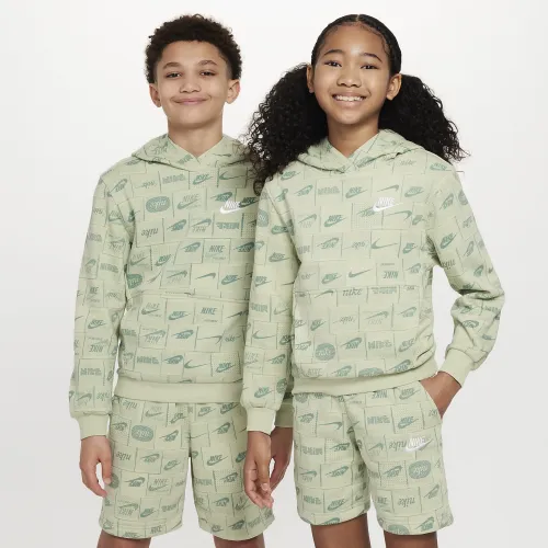 Nike Sportswear Club Fleece Big детские Толстовка с капюшоном цвет зеленый