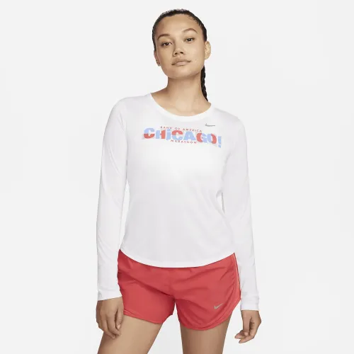 Nike Dri-FIT One Luxe женская Long-Sleeve Running Top цвет белый