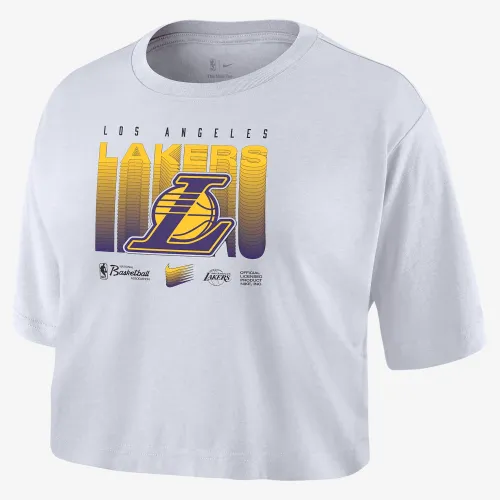 Los Angeles Lakers Courtside женская Nike NBA Cropped футболка цвет белый