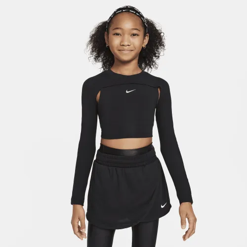 Nike Girls' Dri-FIT Long-Sleeve Top цвет черный