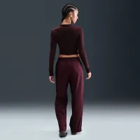Nike Sportswear Chill Knit женская Slim Long-Sleeve Cropped Top цвет красный