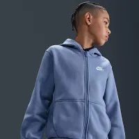 Nike Sportswear Club Fleece Big детские Full-Zip Толстовка с капюшоном синий