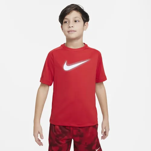Nike Multi Big детские (для мальчиков) Dri-FIT Graphic тренировочные Top цвет красный