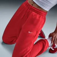 Nike Sportswear Phoenix Fleece женская С высокой Талией оверсайз Sweatpants цвет красный