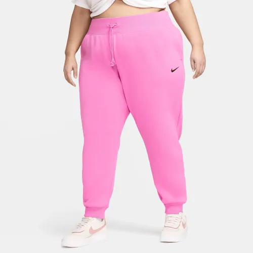 Nike Sportswear Phoenix Fleece женская С высокой Талией Joggers (большие размеры) цвет красный