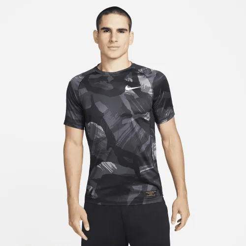 Nike Pro Dri-FIT Men's Short-Sleeve Slim Camo Top Black