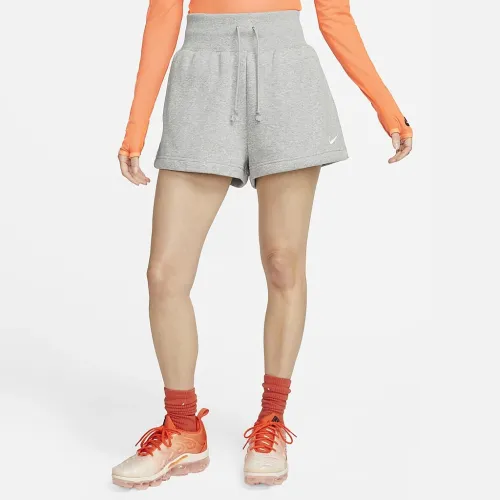 Nike Sportswear Phoenix Fleece женская С высокой Талией Loose шорты цвет серый