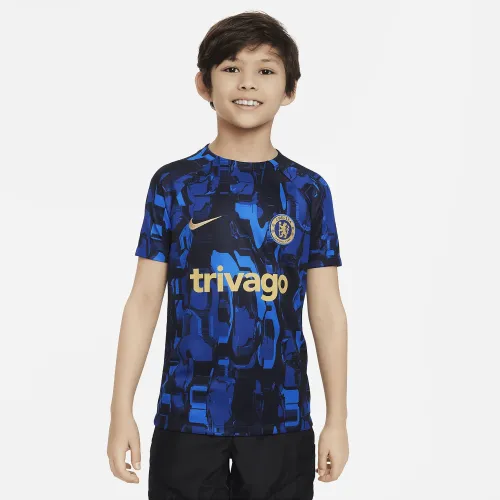 Chelsea FC Academy Pro Big детские Nike Dri-FIT Pre-Match Soccer Top синий