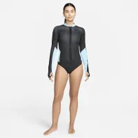 Nike Swim Fusion жіноча Long-Sleeve Reversible Zip Shirt колір чорний