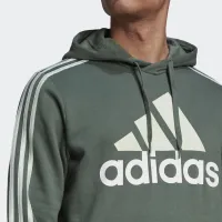 Кофта/футболка adidas Essentials Fleece 3-Stripes Logo Толстовка с капюшоном HL2241 - зеленая