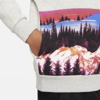 Nike Sportswear Snow Day Fleece Printed Pullover Little Kids Толстовка с капюшоном цвет серый