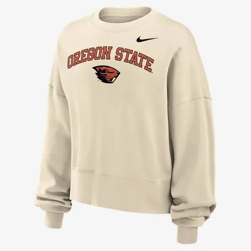 Oregon State Phoenix Fleece женская Nike College Crew-Neck свитшот цвет коричневый