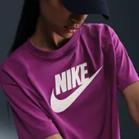Nike Sportswear Essential жіноча Cropped Logo футболка колір фіолетовий