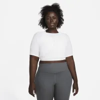 Nike Dri-FIT One Luxe жіноча Twist Cropped Short-Sleeve Top (великі розміри) колір білий