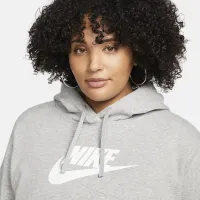 Nike Sportswear Club Fleece жіноча Pullover Толстовка з капюшоном (великі розміри) колір сірий