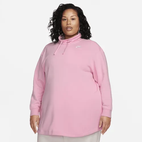 Nike Sportswear Club Fleece женская оверсайз Mock-Neck свитшот (большие размеры) Pink