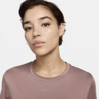 Nike One Classic жіноча Dri-FIT Short-Sleeve Cropped Top колір фіолетовий
