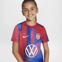 USMNT Academy Pro Big дитячі Nike Dri-FIT Soccer Pre-Match Short-Sleeve Top колір білий