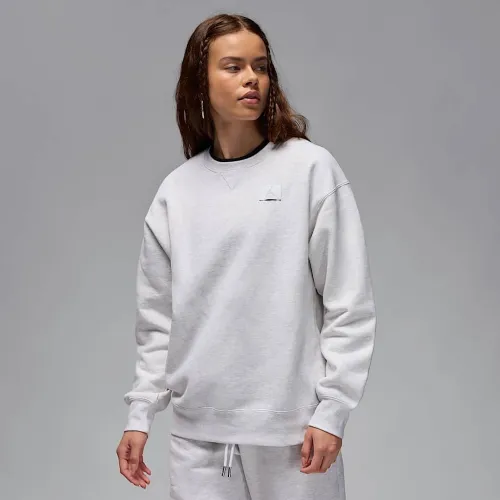 Nike Jordan Flight Fleece жіноча Crew-Neck світшот колір коричневий