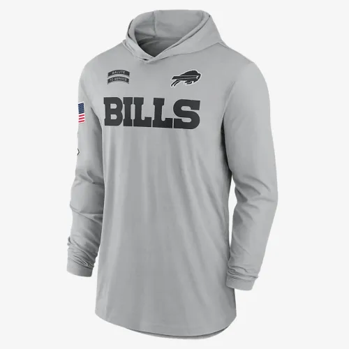 Buffalo Bills Salute to Service Edge Mascot Lockup Men’s Nike Dri-FIT NFL Long-Sleeve Hooded Top колір сірий