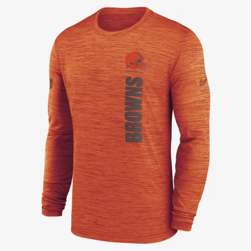 Cleveland колір коричневийs Sideline Velocity чоловічі Nike Dri-FIT NFL Long-Sleeve футболка Orange