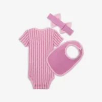 Nike Baby Swoosh Stripe 3-Piece Bodysuit набор Pink