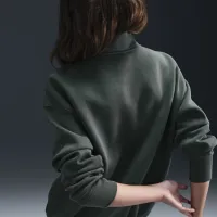 Nike Sportswear Phoenix Fleece женская оверсайз 1/4-Zip Logo Top цвет зеленый
