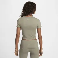 Nike One Fitted жіноча Dri-FIT Short-Sleeve Cropped Top колір зелений