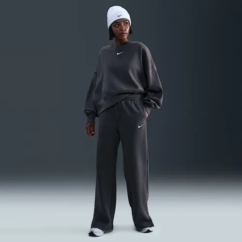 Nike Sportswear Phoenix Fleece жіноча З високою талією Wide-Leg Pants колір сірий