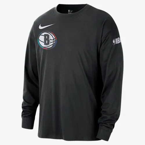 Brooklyn Nets Courtside City Edition чоловічі Nike NBA Max90 Long-Sleeve футболка колір чорний