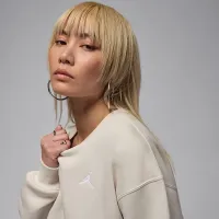 Nike Jordan Brooklyn Fleece жіноча Crew-Neck світшот колір коричневий