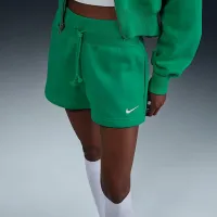 Nike Sportswear Phoenix Fleece жіноча З високою талією Loose шорти колір зелений