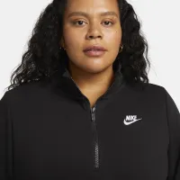 Nike Sportswear Club Fleece жіноча 1/2-Zip світшот (великі розміри) колір чорний