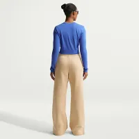 Nike Sportswear Chill Knit женская Slim Long-Sleeve Cropped Top синий