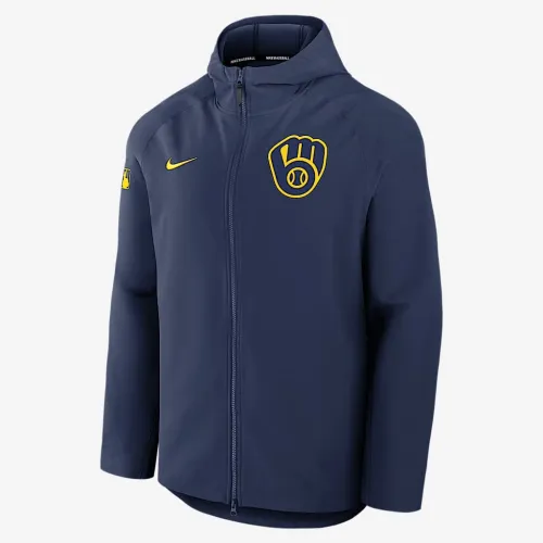 Milwaukee Brewers Authentic Collection Men’s Nike Therma MLB Full-Zip Куртка блакитний